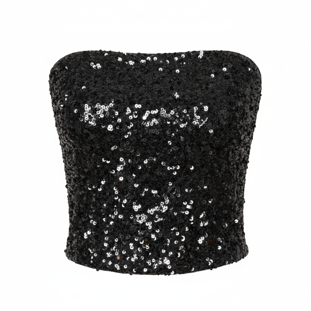 Poppy Black Sequins Top